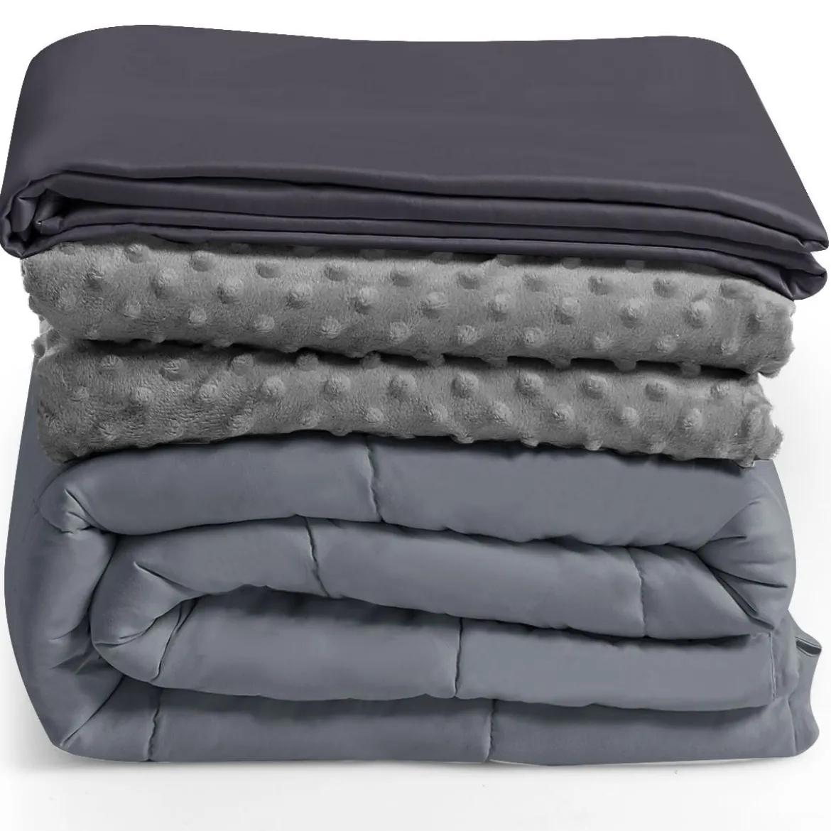 9,1 kg Gewichtete Decke mit Aufbewahrungstasche schwere Decke 183 x 122 cm Grau