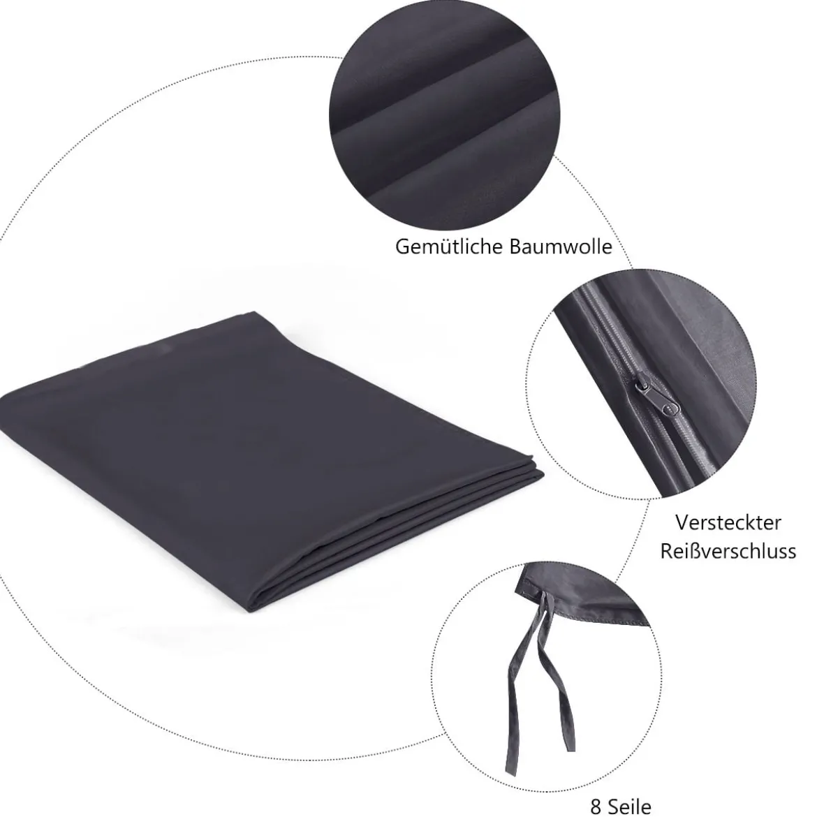 9,1 kg Gewichtete Decke mit Aufbewahrungstasche schwere Decke 183 x 122 cm Grau