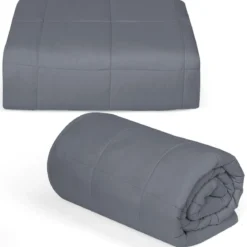 9,1 kg Gewichtete Decke mit Aufbewahrungstasche schwere Decke 183 x 122 cm Grau