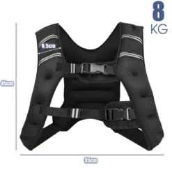 8KG Gewichtsweste Trainingsweste mit Reflexstreifen und verstellbarem Riemen Fitnessweste