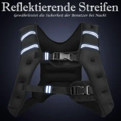 8KG Gewichtsweste Trainingsweste mit Reflexstreifen und verstellbarem Riemen Fitnessweste