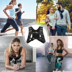 8KG Gewichtsweste Trainingsweste mit Reflexstreifen und verstellbarem Riemen Fitnessweste