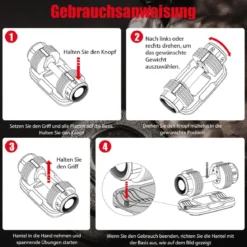 2,5 / 5 / 7,5 / 10 / 12,5 kg Kurzhantel mit Ständer und Gewichtsangabe Schwarz