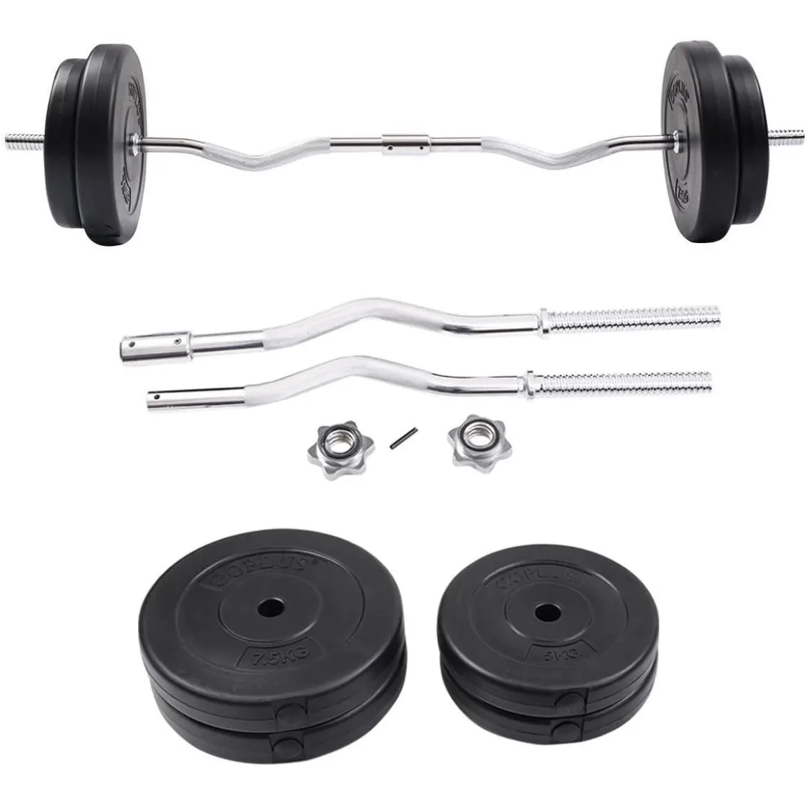 30KG Langhantel Set 120CM Curlhantelset Langhantelset