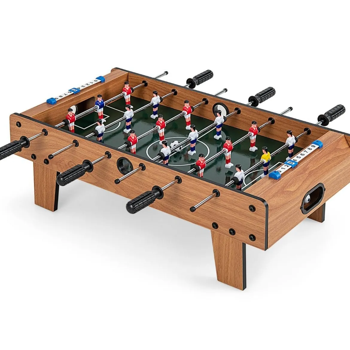 Kickertisch in Zimmergröße Platzsparender Fußballtisch mit Robustem Griff 69 x 36 x 24 cm Natur