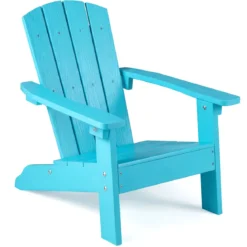 Kinder Adirondack Stuhl aus HIPS Gartenstuhl mit Ergonomischer Rückenlehne Türkis