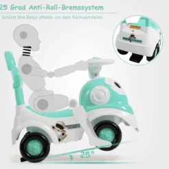 Kinderauto 3 in 1 Spielzeugauto zum Rutschen & Schieben Rutschauto mit Licht Grün
