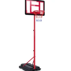 Kinder Basketballkorb 95-155 cm höhenverstellbares Basketballständer mit befüllbarem Sockel Rot