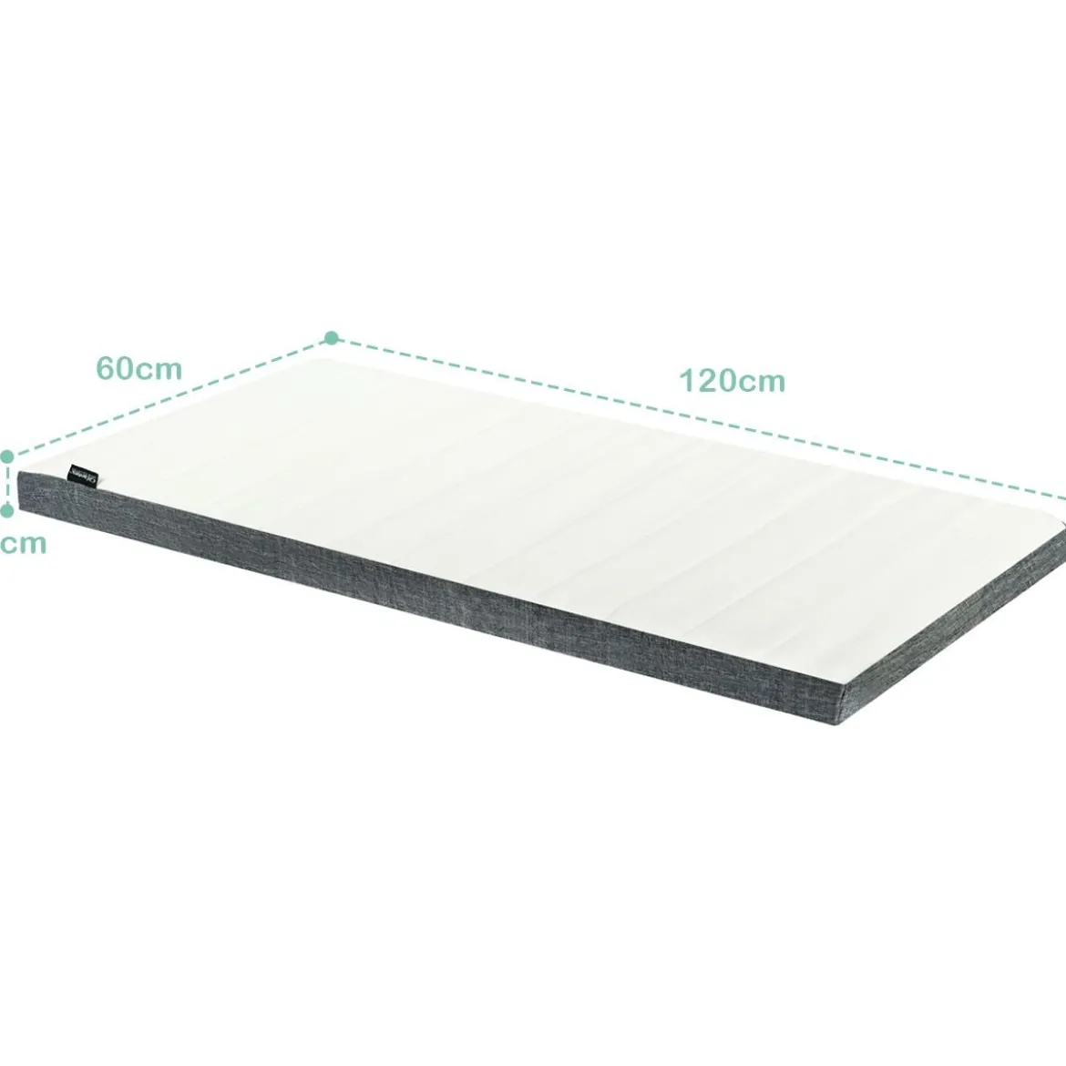 Kinderbett-Matratze Premium-Schaumstoff-Kinderbett Babymatratze 120 x 60 x 5 cm Weiß + Grau
