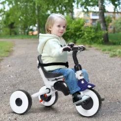 Kinderdreirad Tricycle Klappbares Abnehmbares Dreirad mit Schubstange 91 x 49,5 x 102,5 cm Blau