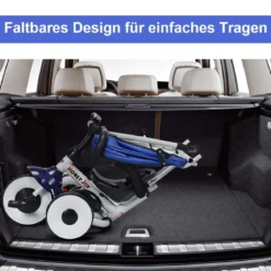Kinderdreirad Tricycle Klappbares Abnehmbares Dreirad mit Schubstange 91 x 49,5 x 102,5 cm Blau