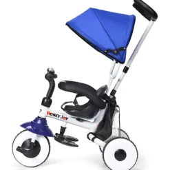 Kinderdreirad Tricycle Klappbares Abnehmbares Dreirad mit Schubstange 91 x 49,5 x 102,5 cm Blau