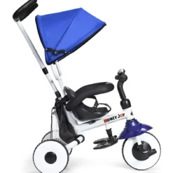 Kinderdreirad Tricycle Klappbares Abnehmbares Dreirad mit Schubstange 91 x 49,5 x 102,5 cm Blau