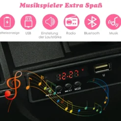 Kinder Elektroauto mit 2,4G-Fernbedienung & MP3 & Hupe 12V Elektro Kinderauto Rosa