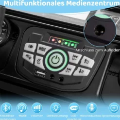 Kinder Elektroauto mit 2,4G Fernbedienung & USB & Licht & Musik 12V Kinderauto Jeep Auto