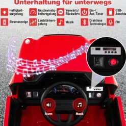 Kinder Elektroauto mit Wasserpistole & Fernbedienung 12V Elektro Feuerwehrauto