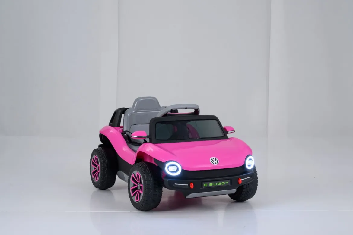 Kinder Elektroauto VW inkl. 2,4G Fernbedienung 12V Kinderauto Elektrisch Elektrofahrzeug Rosa