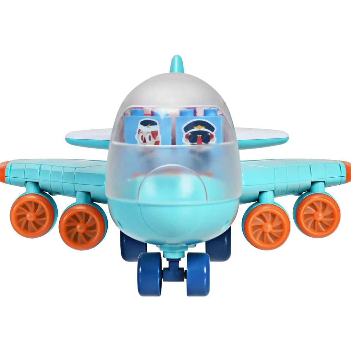 Kinder Flugzeug Passagierflugzeug Spiel-Flugzeug mit Licht und Musik Blau 31 x 36 x 16 cm