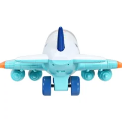 Kinder Flugzeug Passagierflugzeug Spiel-Flugzeug mit Licht und Musik Blau 31 x 36 x 16 cm