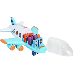 Kinder Flugzeug Passagierflugzeug Spiel-Flugzeug mit Licht und Musik Blau 31 x 36 x 16 cm
