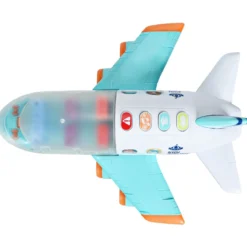 Kinder Flugzeug Passagierflugzeug Spiel-Flugzeug mit Licht und Musik Blau 31 x 36 x 16 cm