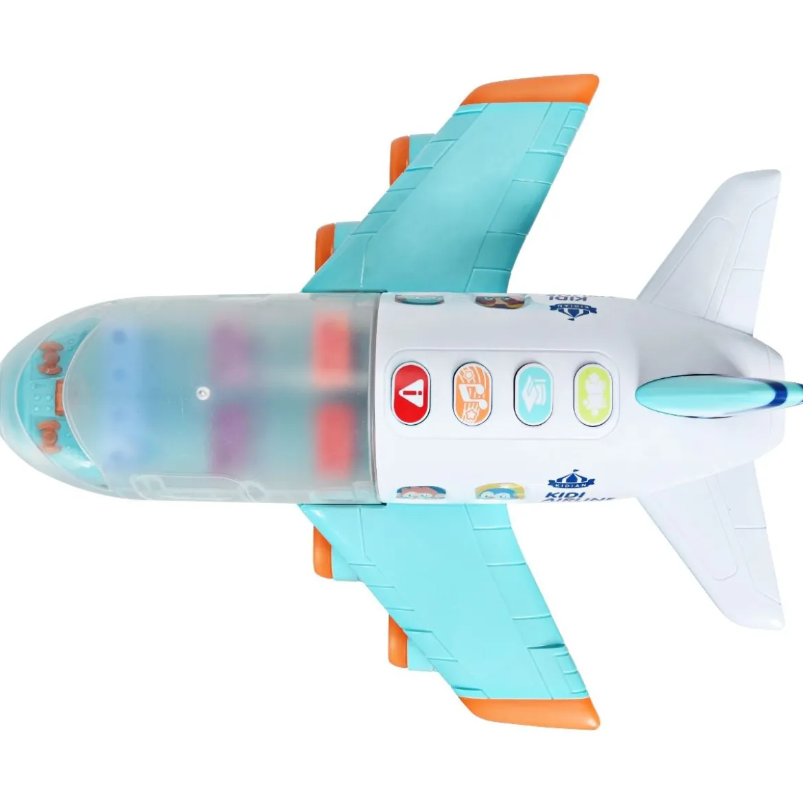 Kinder Flugzeug Passagierflugzeug Spiel-Flugzeug mit Licht und Musik Blau 31 x 36 x 16 cm
