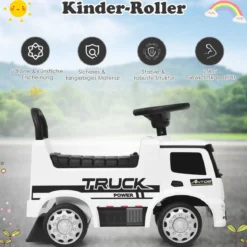 Kindergefährt Mercedes Benz Auto Kinderwagen Spielzeugauto 61,5 x 28,5 x 43 cm Weiß + Schwarz