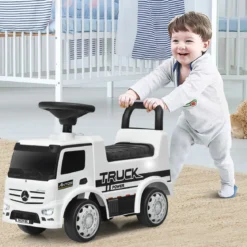 Kindergefährt Mercedes Benz Auto Kinderwagen Spielzeugauto 61,5 x 28,5 x 43 cm Weiß + Schwarz