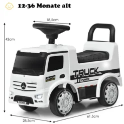 Kindergefährt Mercedes Benz Auto Kinderwagen Spielzeugauto 61,5 x 28,5 x 43 cm Weiß + Schwarz