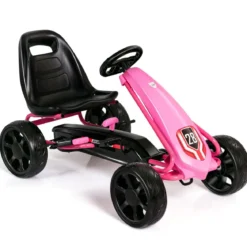 Kinder Gokart Pedalbetriebenes Kindergefährt Kinderkart Tretauto 104 x 59 x 62 cm Rosa