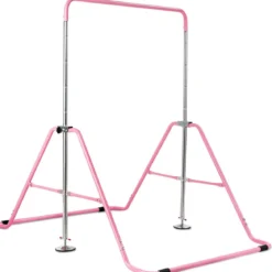 Kinder Gymnastikstange Höhenverstellbar Reckstange 90-130 cm Faltbare Turnstange Rosa