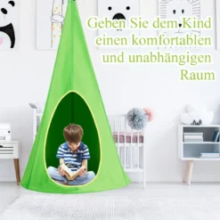 Kinder Hängehöhle Hängesessel Hängezelt Hängehöhle Hängesessel Kinder Fly Schaukel 80x80x140cm Grün