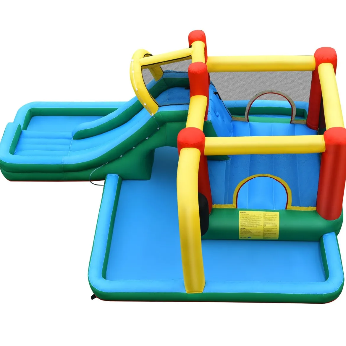 Kinder-Hüpfburg mit Rutsche Aufblasbare Wasserrutsche Spielpool 470 x 370 x 190 cm Bunt