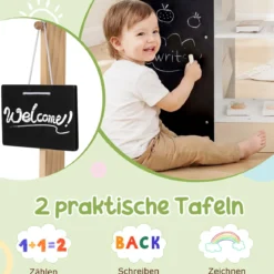 Kinder Kaufladen kaufmannsladen holz mit Einkaufswagen Verkaufsautomat Spielzeug Kasse Ladentheke Natur