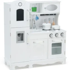 Kinderküche mit Realistischem Licht & Sound & Zubehöre 79 x 30 x 88,5 cm Weiß