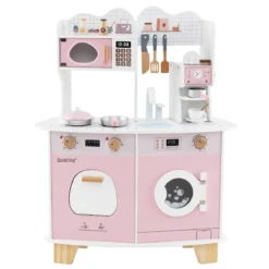 Kinderküche mit Zubehör & Kaffeemaschine & Mikrowelle & Ofen Kinder Küche Spielküche