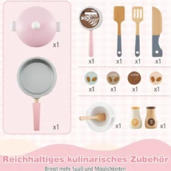 Kinderküche mit Zubehör & Kaffeemaschine & Mikrowelle & Ofen Kinder Küche Spielküche