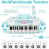 Kinderklavier mit 37Tasten Elektronisches Keyboard mit Hocker 47 x 20 x 60 cm Blau