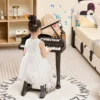 Kinderklavier mit 37 Tasten & Hocker Spielzeugklavier Tragbar 47 x 37 x 70 cm Schwarz