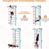 Kinder Kletterwand Heimsportgerät für Kinder bis 100 kg107 x 83 x 223 cm Blau