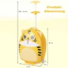 16" Kinderkoffer mit Plüschohren & 2 blinkenden Rädern & 2-stufigem Teleskopgriff Tiger