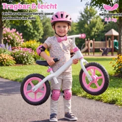 Kinderlaufrad mit Höhenverstellbarem Lenker für Kinder ab 3 Jahren Tragkraft 20 kg Rosa