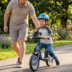 Kinderlaufrad mit Mehrfach Verstellbarem Sattel & Lenker für Kinder ab 3 Jahren Blau