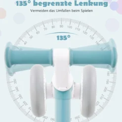Kinder Laufrad mit Verstellbarer Sitzhöhe & Klappbarem Design Lauflernrad ab 1 Jahre Blau