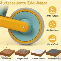 Kinder Laufrad ohne Pedal Höhenverstellbares Lauflernrad mit Begrenzter Lenkung & 2 Rädern Blau