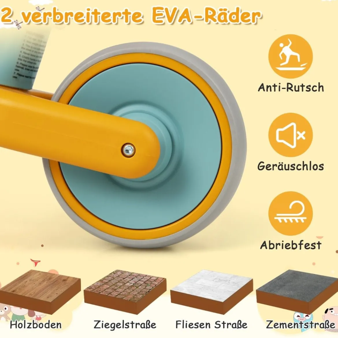 Kinder Laufrad ohne Pedal Höhenverstellbares Lauflernrad mit Begrenzter Lenkung & 2 Rädern Blau