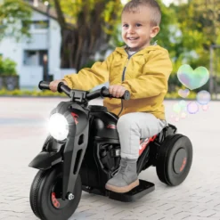 Kinder Motorrad mit Seifenblasenmaschine & Musik & LED Scheinwerfer Kindermotorrad Schwarz