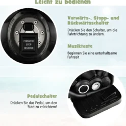 Kinder Motorrad mit Seifenblasenmaschine & Musik & LED Scheinwerfer Kindermotorrad Schwarz