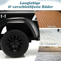 Kinder Polizei Rutschauto mit Stauraum unter dem Sitz & Megaphon & Warnlicht Kinderauto Schwarz