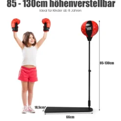 Kinder Punchingball 85-130cm höhenverstellbar Standboxball Boxset Boxsack Set
